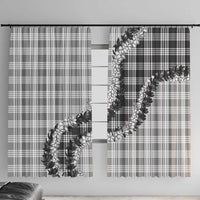 Gray Hawaii Palaka Window Curtain Hawaiian Honohono Lei