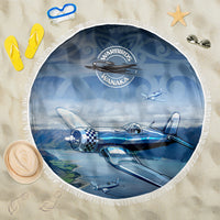 New Zealand Wanaka Air Show Beach Blanket With Maori Pattern