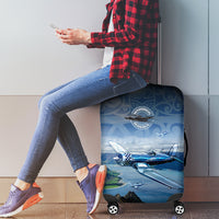 New Zealand Wanaka Air Show Luggage Cover With Maori Pattern