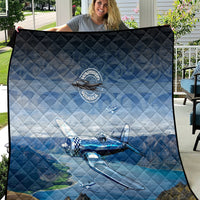 New Zealand Wanaka Air Show Quilt With Maori Pattern LT05 Blue - Polynesian Pride