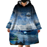 New Zealand Wanaka Air Show Wearable Blanket Hoodie With Maori Pattern