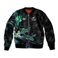 New Zealand Marathon Bomber Jacket Silver Fern Paua Shell Simple Style