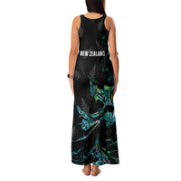 New Zealand Marathon Family Matching Tank Maxi Dress and Hawaiian Shirt Silver Fern Paua Shell Simple Style LT05 - Polynesian Pride