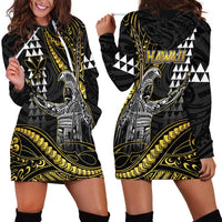 Hawaii King Kamehameha The Great Hoodie Dress Gold Tribal Tattoo