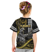 Hawaii King Kamehameha The Great Kid T Shirt Gold Tribal Tattoo LT05 - Polynesian Pride