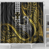 Hawaii King Kamehameha The Great Shower Curtain Gold Tribal Tattoo