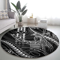Hawaii King Kamehameha The Great Round Carpet Black Tribal Tattoo