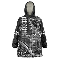 Hawaii King Kamehameha The Great Wearable Blanket Hoodie Black Tribal Tattoo