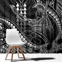 Hawaii King Kamehameha The Great Window Curtain Black Tribal Tattoo