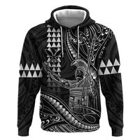 Hawaii King Kamehameha The Great Zip Hoodie Black Tribal Tattoo