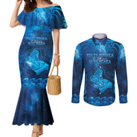 Personalised New Zealand Mother's Day Couples Matching Mermaid Dress and Long Sleeve Button Shirt Ko Te Whaea Te Takere O Te Waka