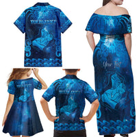 Personalised New Zealand Mother's Day Family Matching Off Shoulder Maxi Dress and Hawaiian Shirt Ko Te Whaea Te Takere O Te Waka