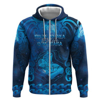 Personalised New Zealand Mother's Day Zip Hoodie Ko Te Whaea Te Takere O Te Waka LT05 Zip Hoodie Blue - Polynesian Pride