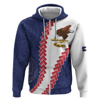 American Samoa Eagle Zip Hoodie Polynesian Tribal Pattern Curve Style LT05 Zip Hoodie Blue - Polynesian Pride