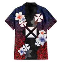 Wallis and Futuna Uvea Family Matching Short Sleeve Bodycon Dress and Hawaiian Shirt Victory Day With Frangipani LT05 - Polynesian Pride