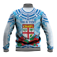 Personalised Fiji Ratu Sir Lala Sukuna Day Baseball Jacket Hibiscus Tapa Pattern