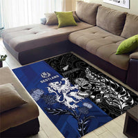New Zealand And Scotland Rugby Area Rug Maori Tiki With Thistle Together