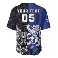 New Zealand And Scotland Rugby Custom Baseball Jersey Maori Tiki With Thistle Together LT05 - Polynesian Pride