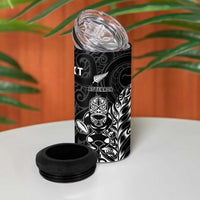 New Zealand And Scotland Rugby Custom 4 in 1 Can Cooler Tumbler Maori Tiki With Thistle Together