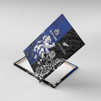 New Zealand And Scotland Rugby Canvas Wall Art Maori Tiki With Thistle Together