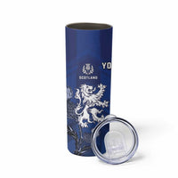 New Zealand And Scotland Rugby Custom Skinny Tumbler Maori Tiki With Thistle Together LT05 - Polynesian Pride