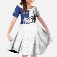 Fiji And Scotland Rugby Custom Family Matching Mermaid Dress and Hawaiian Shirt Fijian Palm Tree With Thistle Together