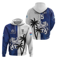 Fiji And Scotland Rugby Custom Hoodie Fijian Palm Tree With Thistle Together