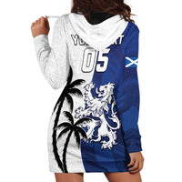 Fiji And Scotland Rugby Custom Hoodie Dress Fijian Palm Tree With Thistle Together