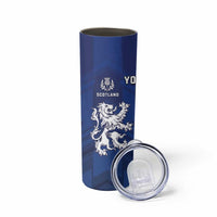Fiji And Scotland Rugby Custom Skinny Tumbler Fijian Palm Tree With Thistle Together LT05 - Polynesian Pride