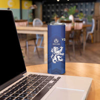 Fiji And Scotland Rugby Custom Skinny Tumbler Fijian Palm Tree With Thistle Together LT05 - Polynesian Pride