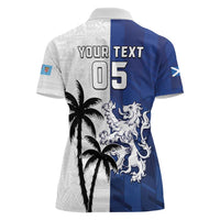 Fiji And Scotland Rugby Custom Women Polo Shirt Fijian Palm Tree With Thistle Together