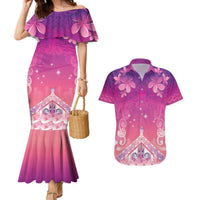 New Zealand Matariki Couples Matching Mermaid Dress and Hawaiian Shirt Maori Marae Purple Galaxy LT05 Purple - Polynesian Pride