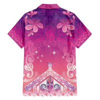 New Zealand Matariki Family Matching Off The Shoulder Long Sleeve Dress and Hawaiian Shirt Maori Marae Purple Galaxy LT05 - Polynesian Pride