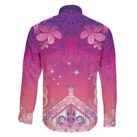 New Zealand Matariki Family Matching Off The Shoulder Long Sleeve Dress and Hawaiian Shirt Maori Marae Purple Galaxy LT05 - Polynesian Pride