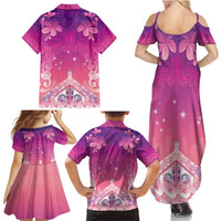 New Zealand Matariki Family Matching Summer Maxi Dress and Hawaiian Shirt Maori Marae Purple Galaxy LT05 - Polynesian Pride