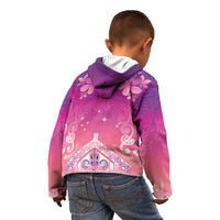 New Zealand Matariki Kid Hoodie Maori Marae Purple Galaxy