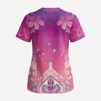 New Zealand Matariki Scrub Top Maori Marae Purple Galaxy - Polynesian Pride