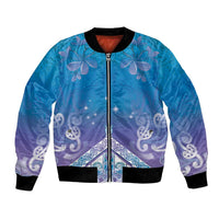 New Zealand Matariki Bomber Jacket Maori Marae Cyan Galaxy LT05 Unisex Cyan - Polynesian Pride