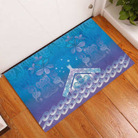 New Zealand Matariki Rubber Doormat Maori Marae Cyan Galaxy LT05 - Polynesian Pride