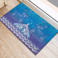 New Zealand Matariki Rubber Doormat Maori Marae Cyan Galaxy LT05 - Polynesian Pride
