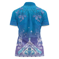 New Zealand Matariki Women Polo Shirt Maori Marae Cyan Galaxy LT05 - Polynesian Pride
