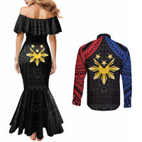 Philippines Independence Day Couples Matching Mermaid Dress and Long Sleeve Button Shirt Proud To Be Pinoy LT05 - Polynesian Pride