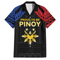 Philippines Independence Day Family Matching Tank Maxi Dress and Hawaiian Shirt Proud To Be Pinoy LT05 Dad's Shirt - Short Sleeve Black - Polynesian Pride