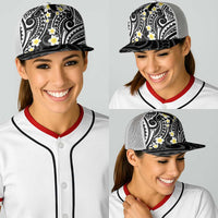 Plumeria With Black Polynesian Tattoo Pattern Baseball Net Cap LT05 - Polynesian Pride