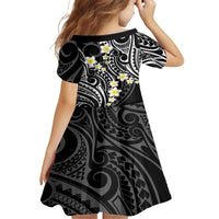 Plumeria With Black Polynesian Tattoo Pattern Family Matching Summer Maxi Dress and Hawaiian Shirt LT05 - Polynesian Pride