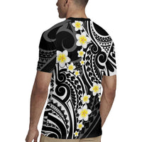 Plumeria With Black Polynesian Tattoo Pattern Rugby Jersey
