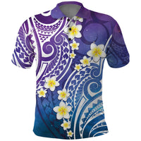 Plumeria With Galaxy Polynesian Tattoo Pattern Polo Shirt