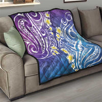 Plumeria With Galaxy Polynesian Tattoo Pattern Quilt LT05 - Polynesian Pride