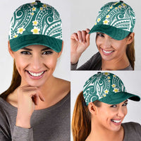 Plumeria With Teal Polynesian Tattoo Pattern Classic Cap - Polynesian Pride