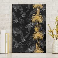 Hawaiian Honu And Surfboards Canvas Wall Art Gold Style - Polynesian Pride